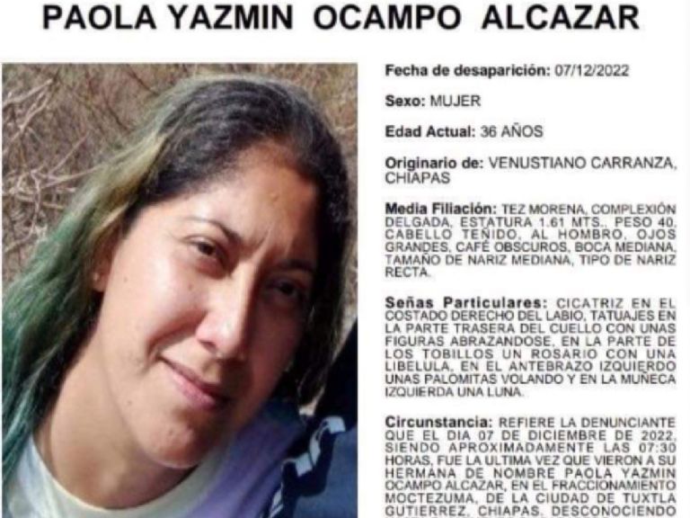 Encuentran en cisterna a mujer desaparecida en Chiapas