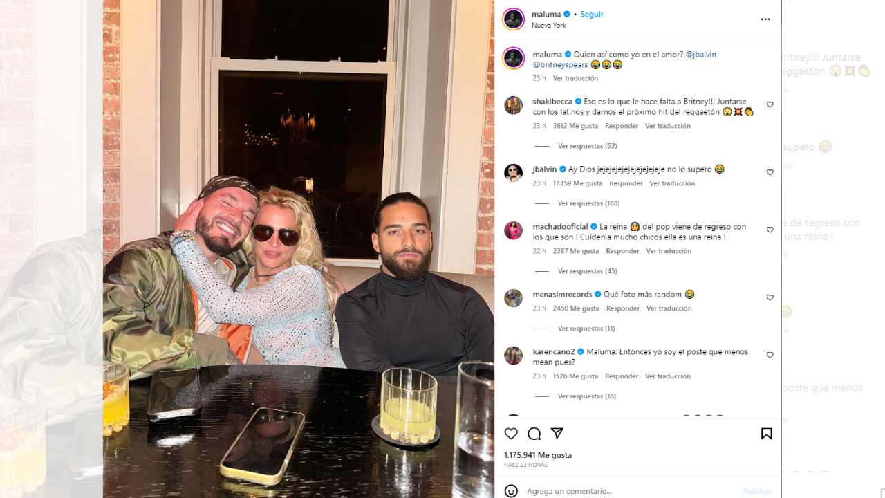 Britney Spears con Maluma y J Balvin