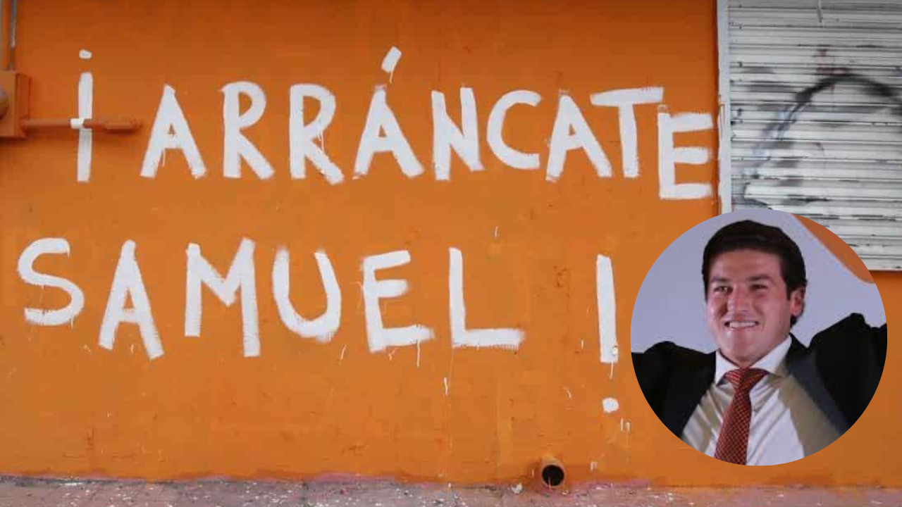 ¡Arráncate Samuel!: Pintan bardas en apoyo a Samuel García en Monterrey