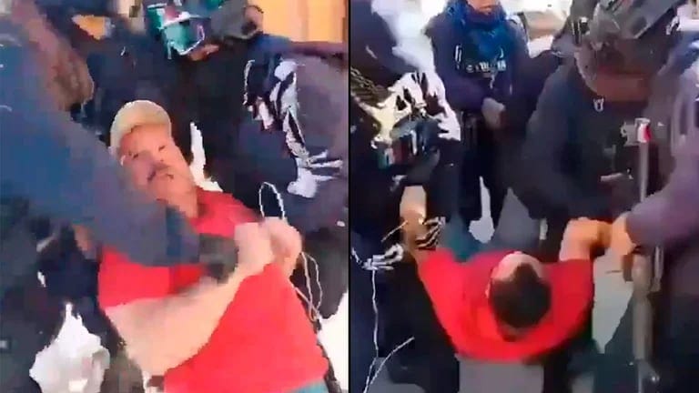 abuso de policias contra vendedor de carbon