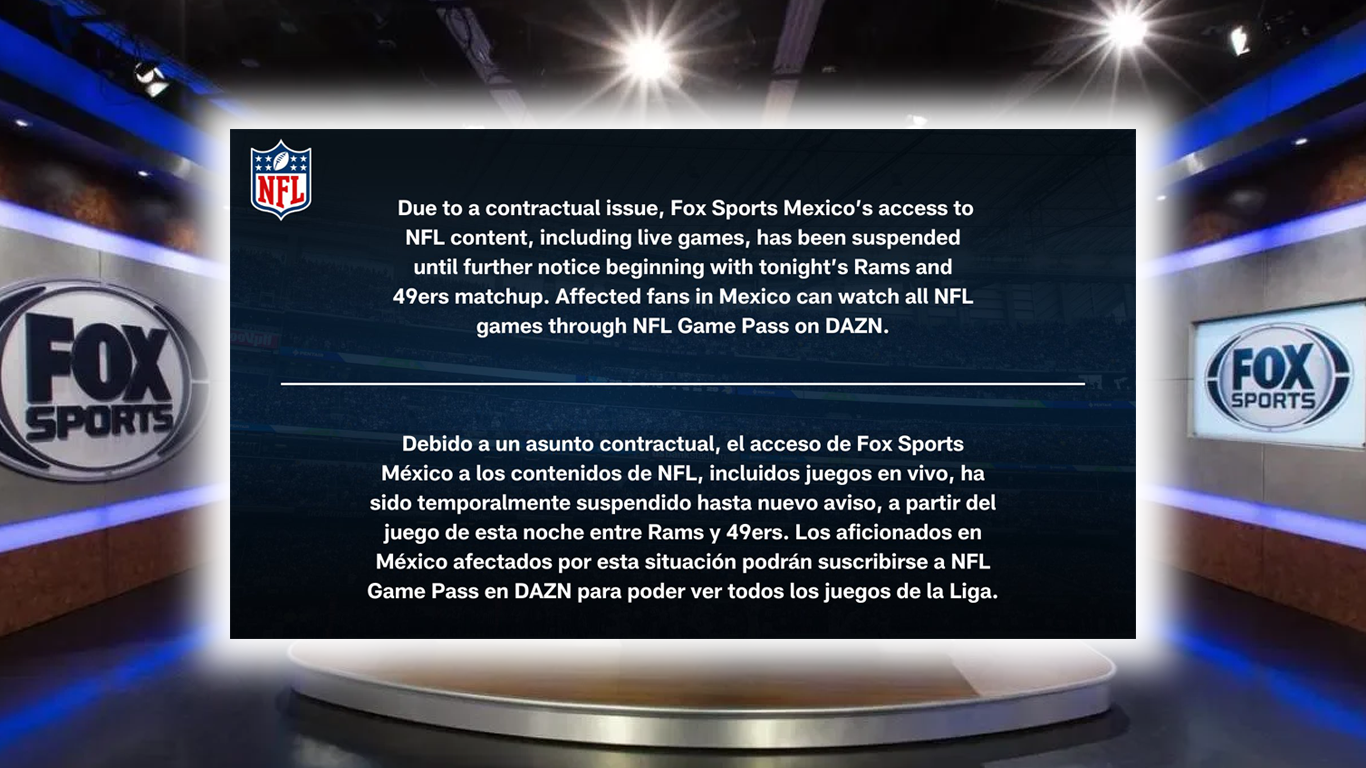 Fox Sports México pierde acceso a la NFL por asunto contractual